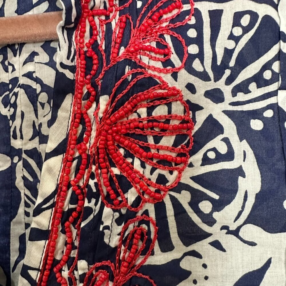 Lilly Pulitzer Sarasota Top Tunic Size Medium Blue beaded beach resort vacation - Picture 2 of 10